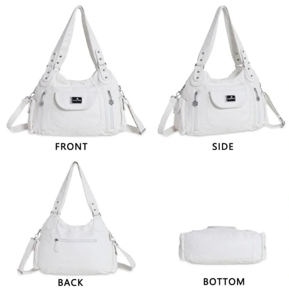 Large Shoulder Tote Purse – Multipocket Faux Leather Satchel Hobo Purse new